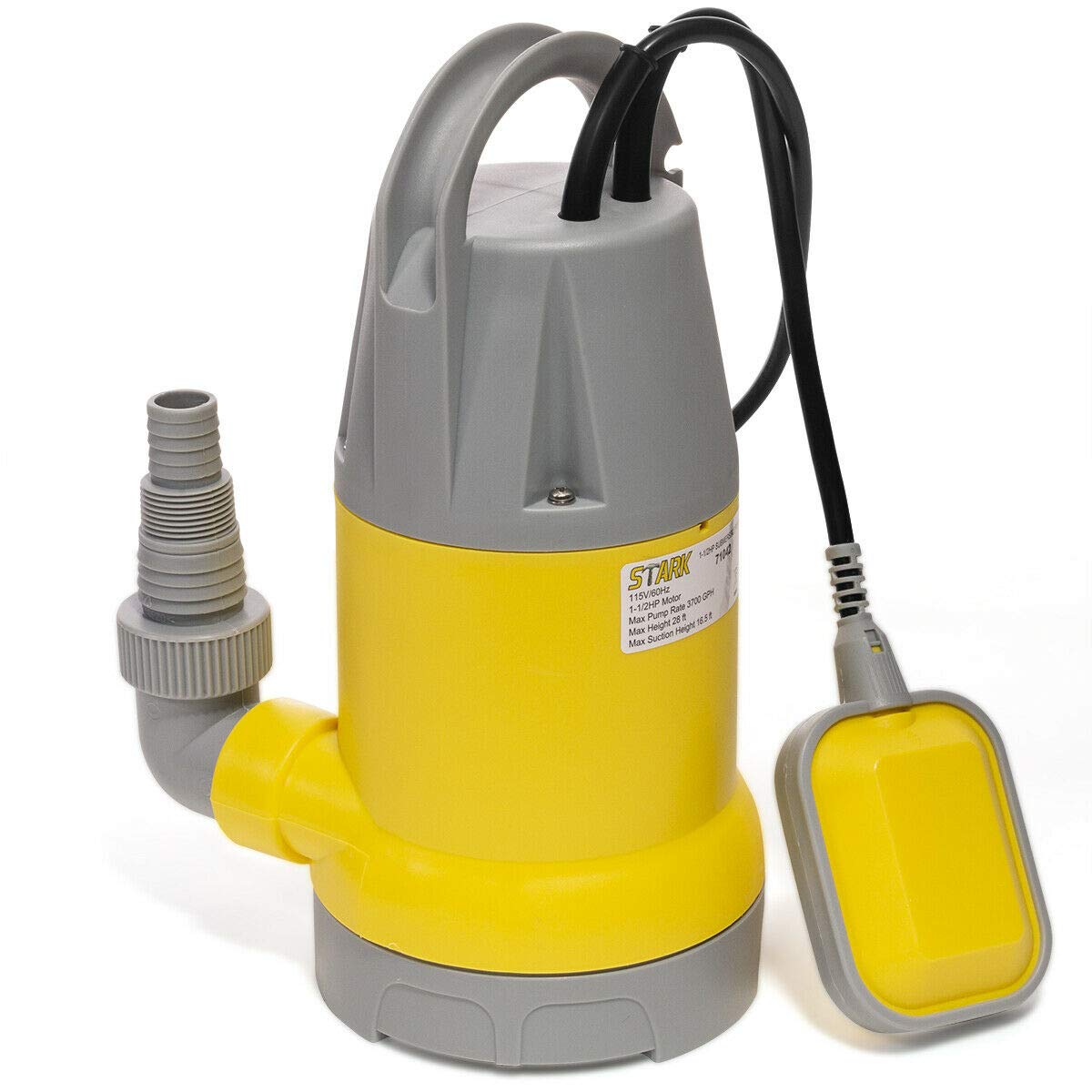 Buy Mandycng Heavy Duty Submersible Pump w/Float Switch, 3700 GPH Clean Dirty Water Pump 1.5HP