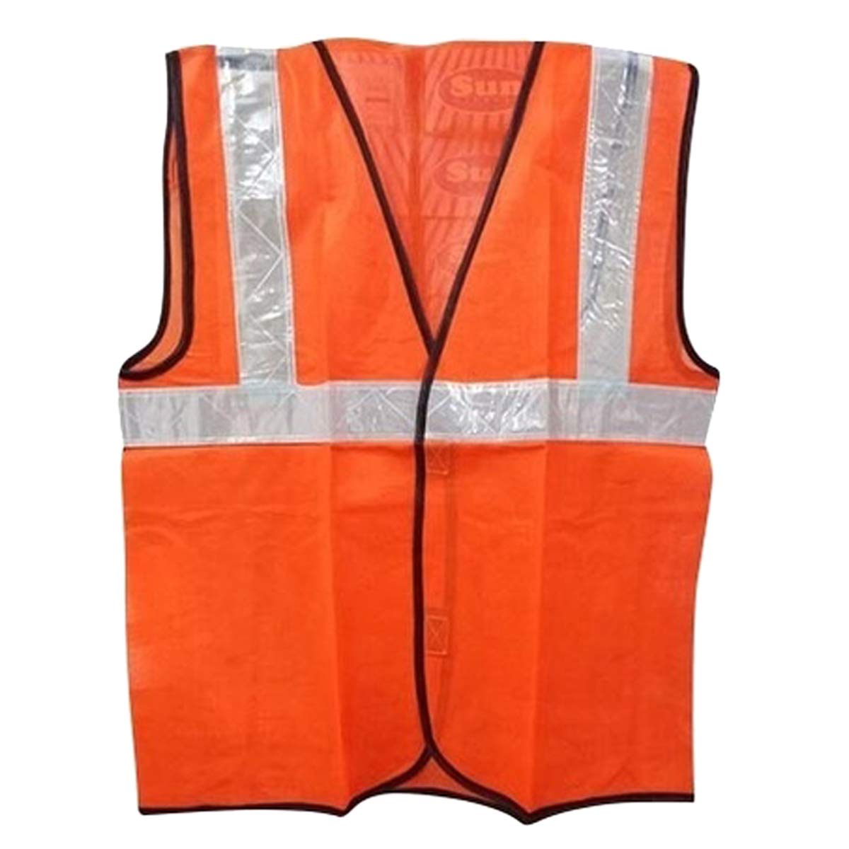 Safe Well Polyester Safety Jacket Size_Standard Orange Pack of 5