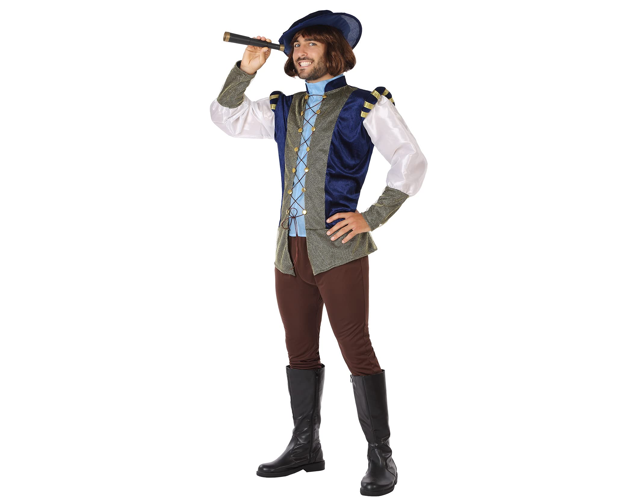 Atosa Medieval Costume Man Adult Courtier Blue