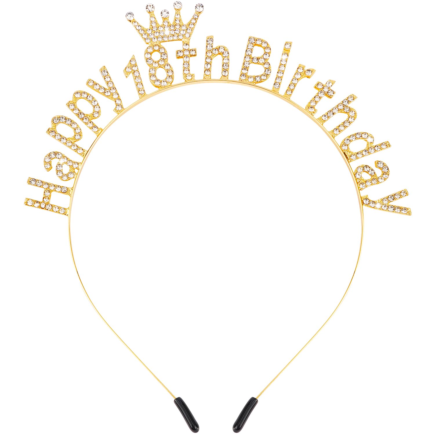 Atoden 18th Birthday Decorations for Girls Happy 18th Birthday Headband 18 Year Old Princess Tiara Crown Gifts for Girls (Gold) Gold - Happy 18th Birthday