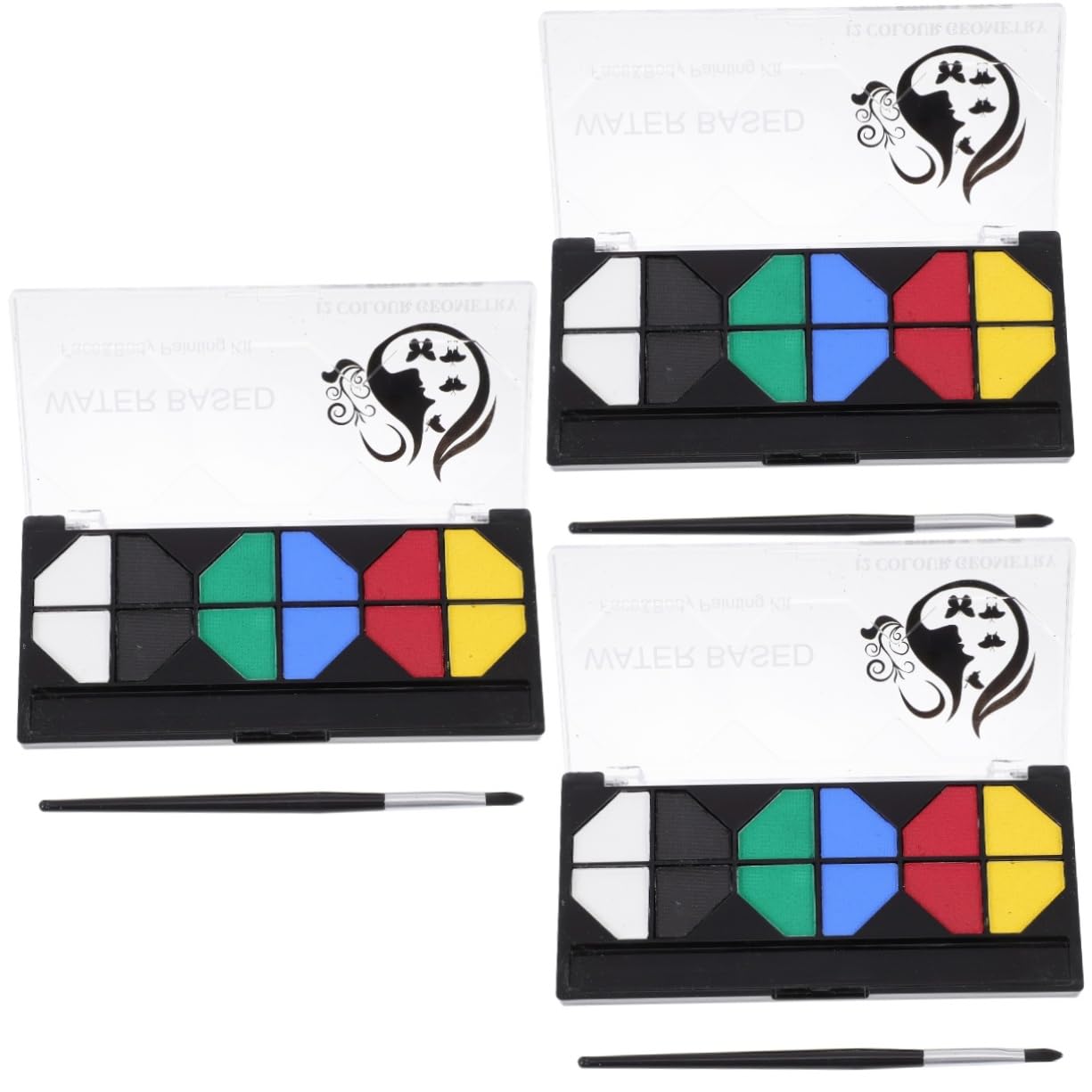 minkissy 3 Piezas Pintura De La Cara Pintura De Fiesta Pintura De Color De La Cara Pintura Corporal Con Purpurina Kit De Cara Pintura De Maquillaje De Carnaval Basado En Agua Modelo
