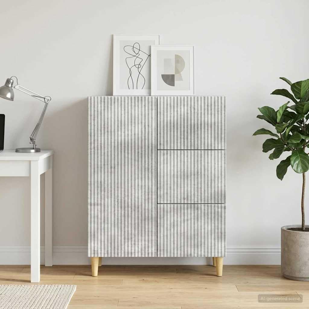 Madera elaborada Vintage Aparador Gris 66 x 34 5 x 90 cm | Aparador Gris Hormigon 66x34,5x90 cm Madera Ingenieria Almacenamiento Vintage Salon Comedor Con Cajones