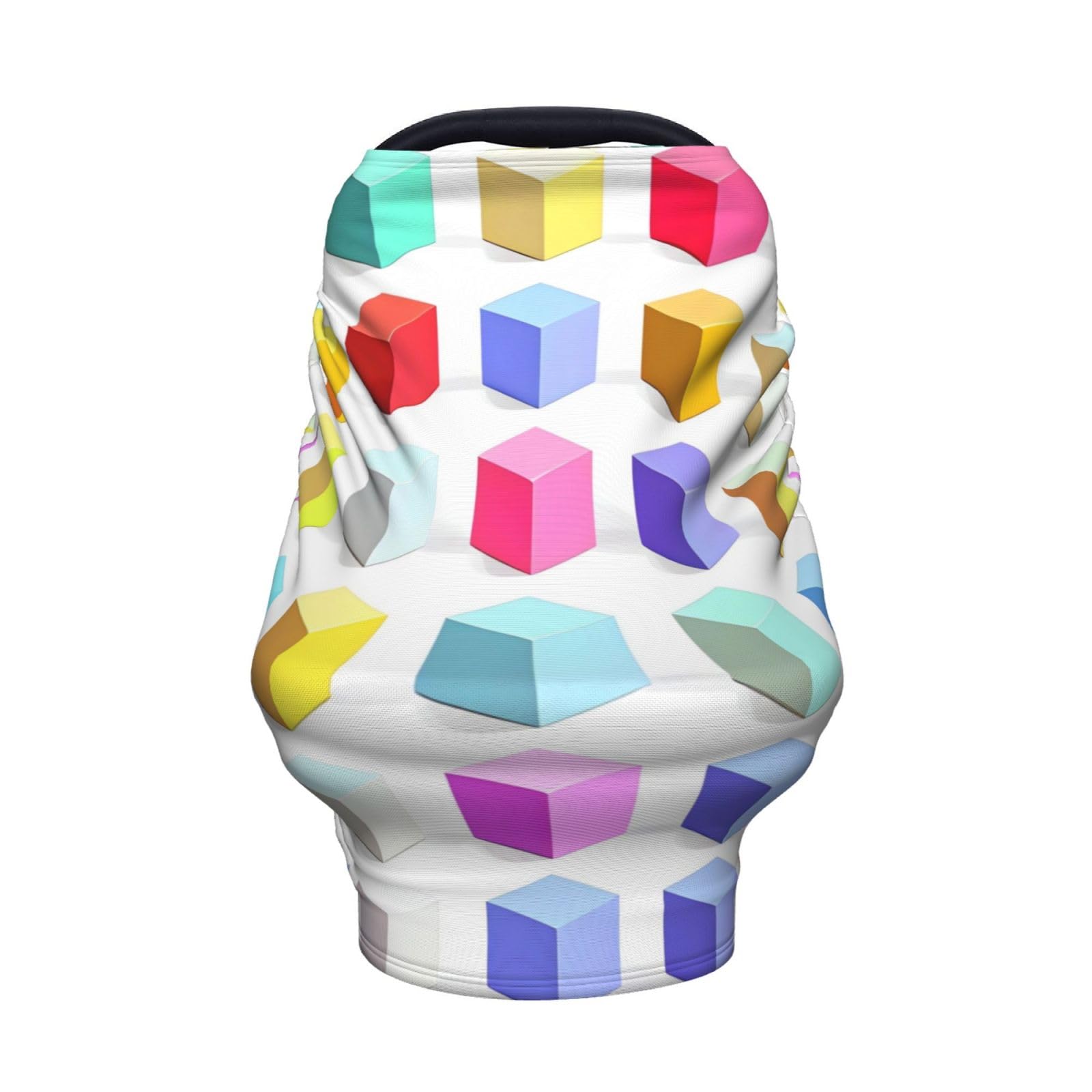XZDHYZ Colorful Cubes Versatile full-print Stroller Chair Cover/Nursing Cover, specially designed for your baby, Black