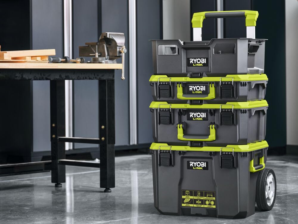 Ryobi - Caja de herramientas con ruedas (66,5 L) - Syteme LINK - RSL201