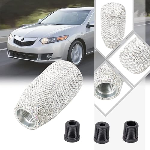 Miniatura 4 de muge racing Pomo de palanca de cambios con diamantes pequeños brillantes y brillantes, accesorios de decoración interior del automóvil con tres