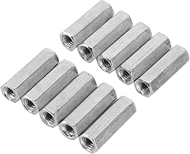 TICFOX 10 Pieces M6 Long Rod Nut, Hex Coupling Nut, Hex Sleeve Nut Galvanized Carbon Steel Spacer Nut for Industry, Machinery(M6*30)