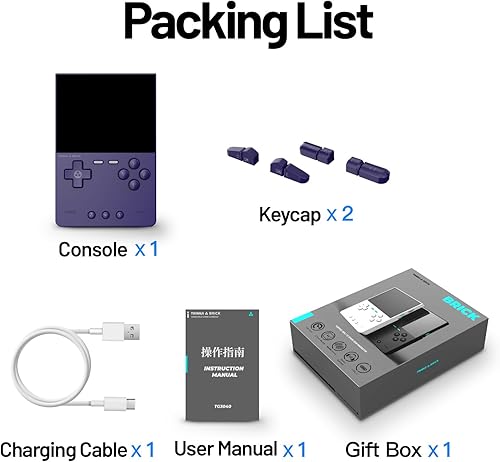 Miniatura 9 de Trimui Brick - Consola de juegos retro de 3.2 pulgadas, pantalla IPS de 1024 x 768 pulgadas, consolas de videojuegos con tarjeta TF de 128 G,