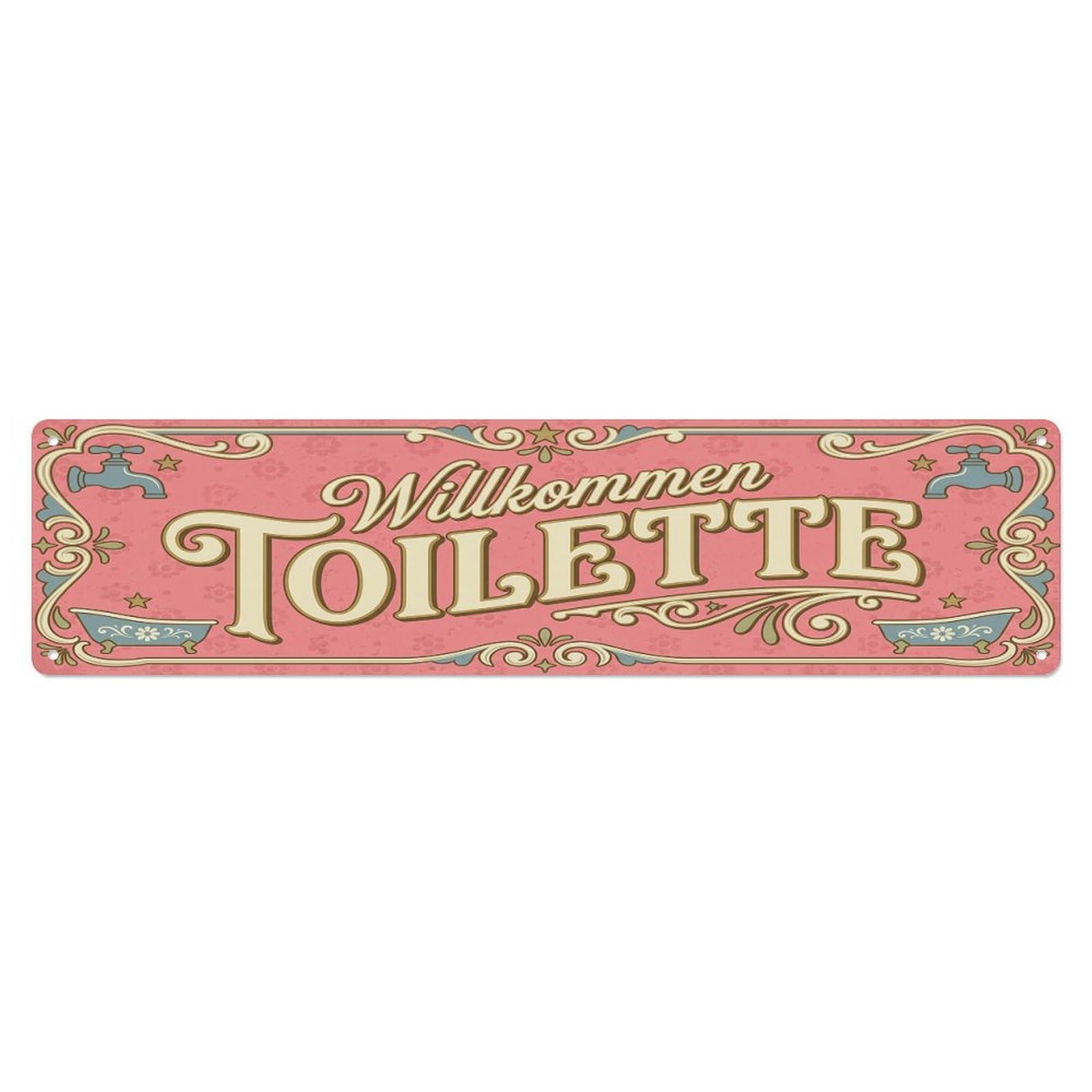 Retro Charming Home Washroom Toilet(WC) Door Metal Tin Sign Plaque Wall Decor for Cafe, Club Bar, Office, Home Garden Metal Poster 4x16Inch