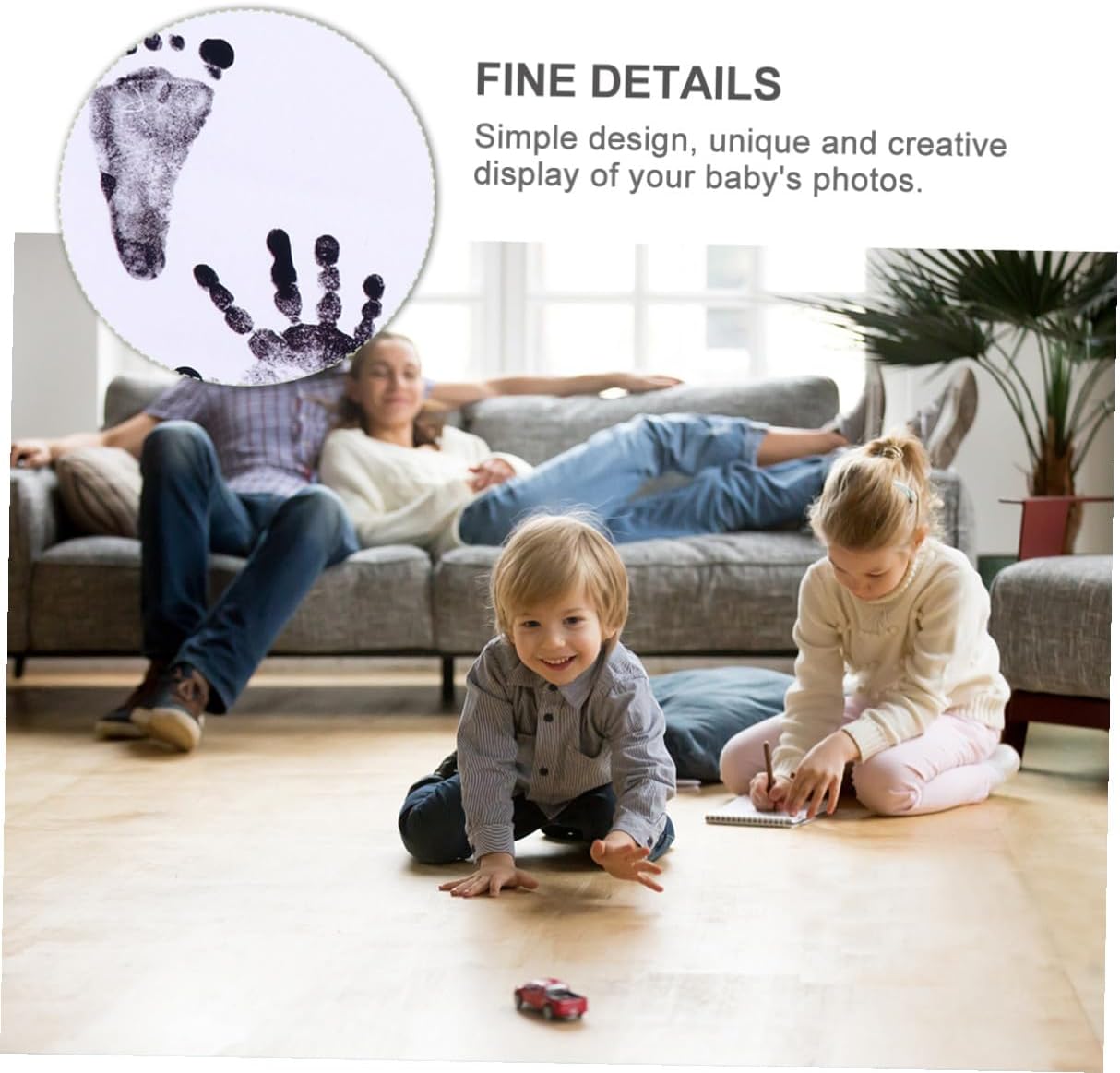 ibasenice Keepsake Footprint Photo Frame with White Pp Plastic, Handprint for Newborns, Unique Growth Record Picture Frame for Nursery Décor and Home Desktop Display