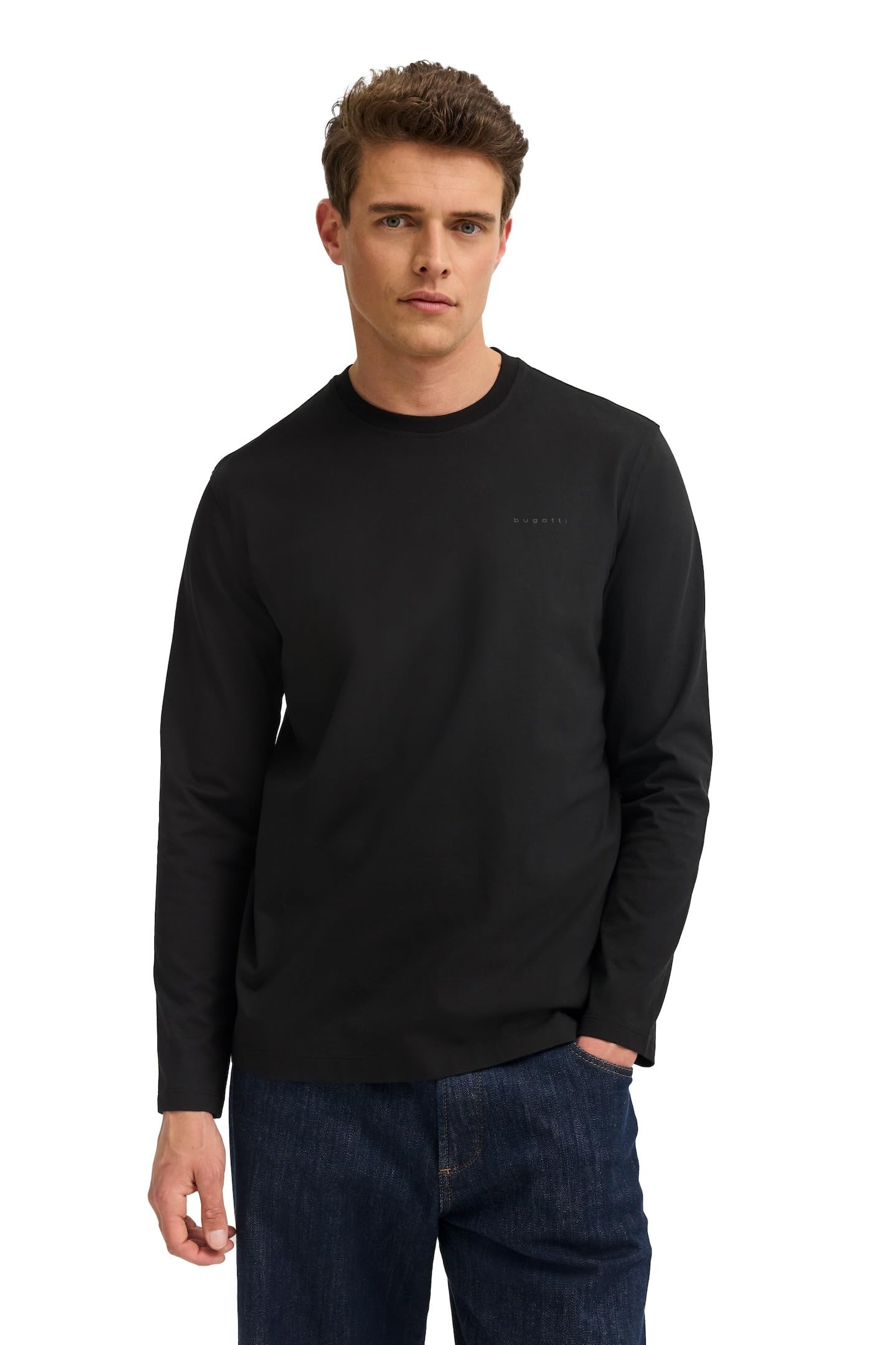 bugatti Men's Long-Sleeved Cotton Sweatshirt, 290-black, XL