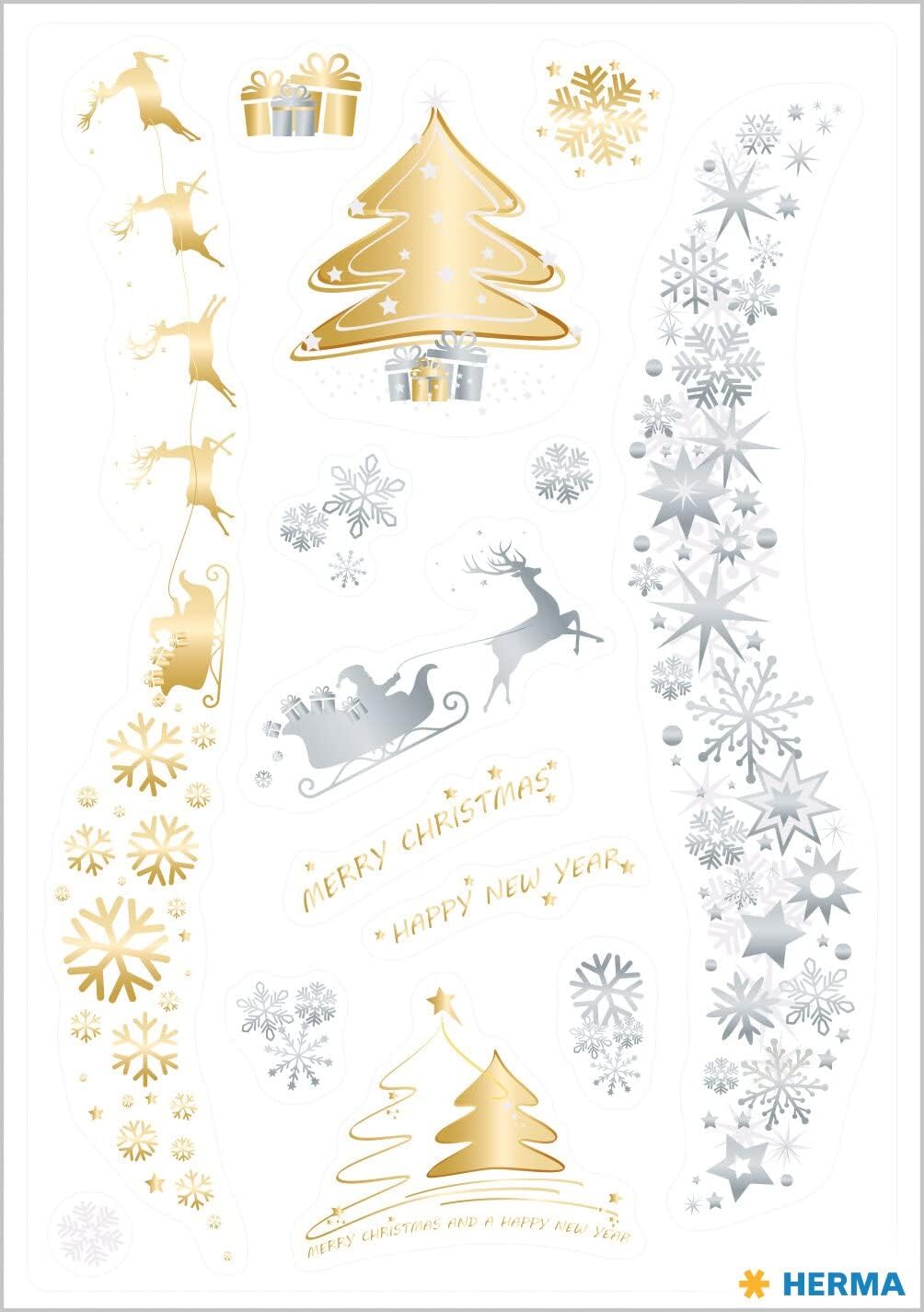HERMA 15642 Creative Stickers Christmas Magic Transparent Film Permanent 1 Sheet / 14 Stickers