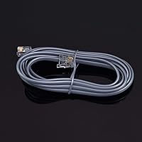 Vista 6 de Conext Link Cable de extensión de teléfono modular RJ11 6P4C Cable de línea de cable de teléfono (7 pies, beige) (33201)