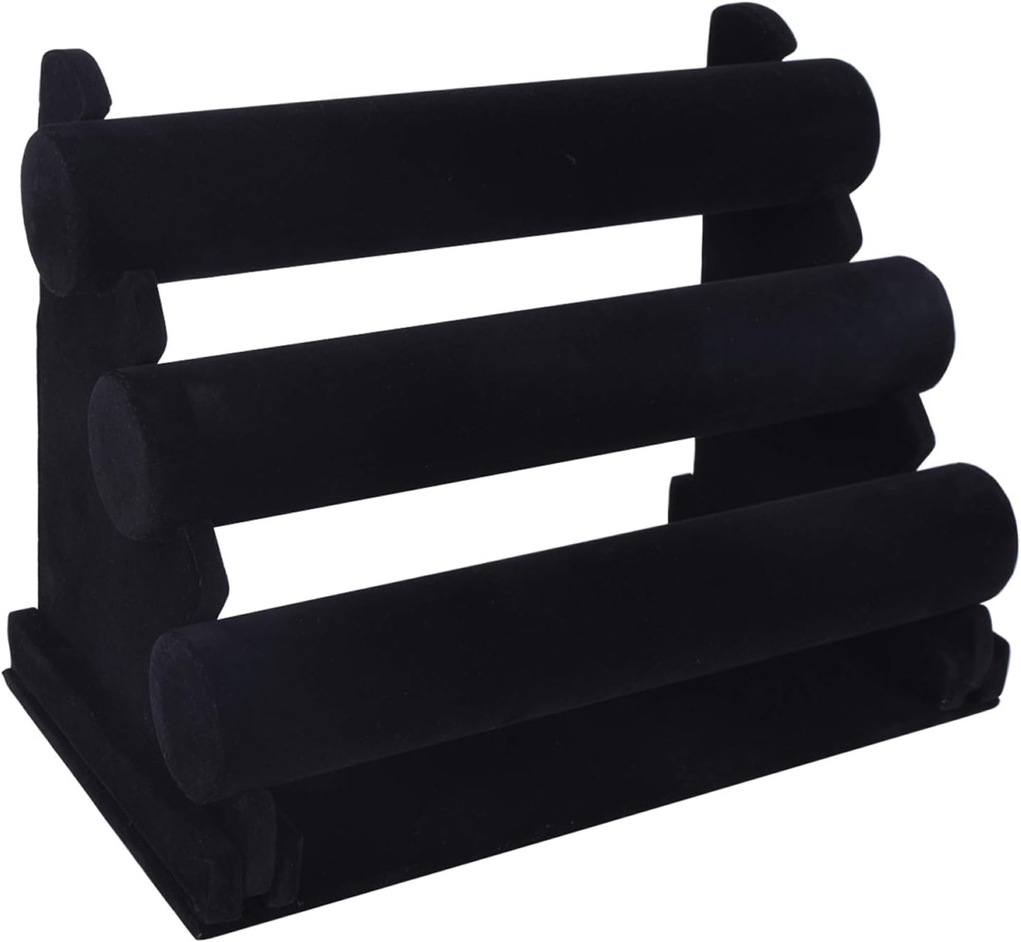 AUTOARK3-Tier Black Velvet Bracelet Watch Necklace Holder,Jewelry Showcase Display Stand and Organizer,AJ-051