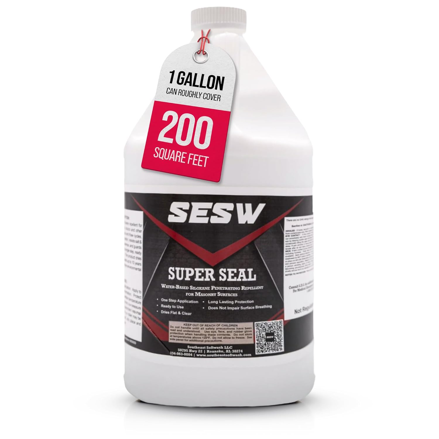 Super Seal Water-Based Siloxane Concrete, Block, Stucco, Brick, Travertine Sealer - 5 Gallons - Covers 1000 sq ft