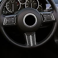Vista 4 de Fibra de carbono, para Mazda, marco de botón de volante, decoración para Mazda MX-5, MIATA MX5, 2006, 2007, 2008, 2009, 2010, 2011, 2012, 2013, Negro