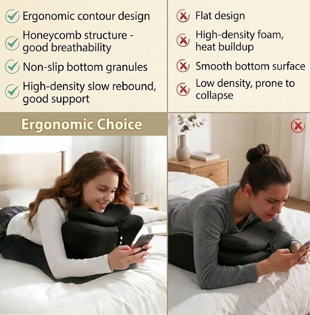 Ergonomic Memory Foam Wedge Pillow, 27° Angled Body Support Cushion