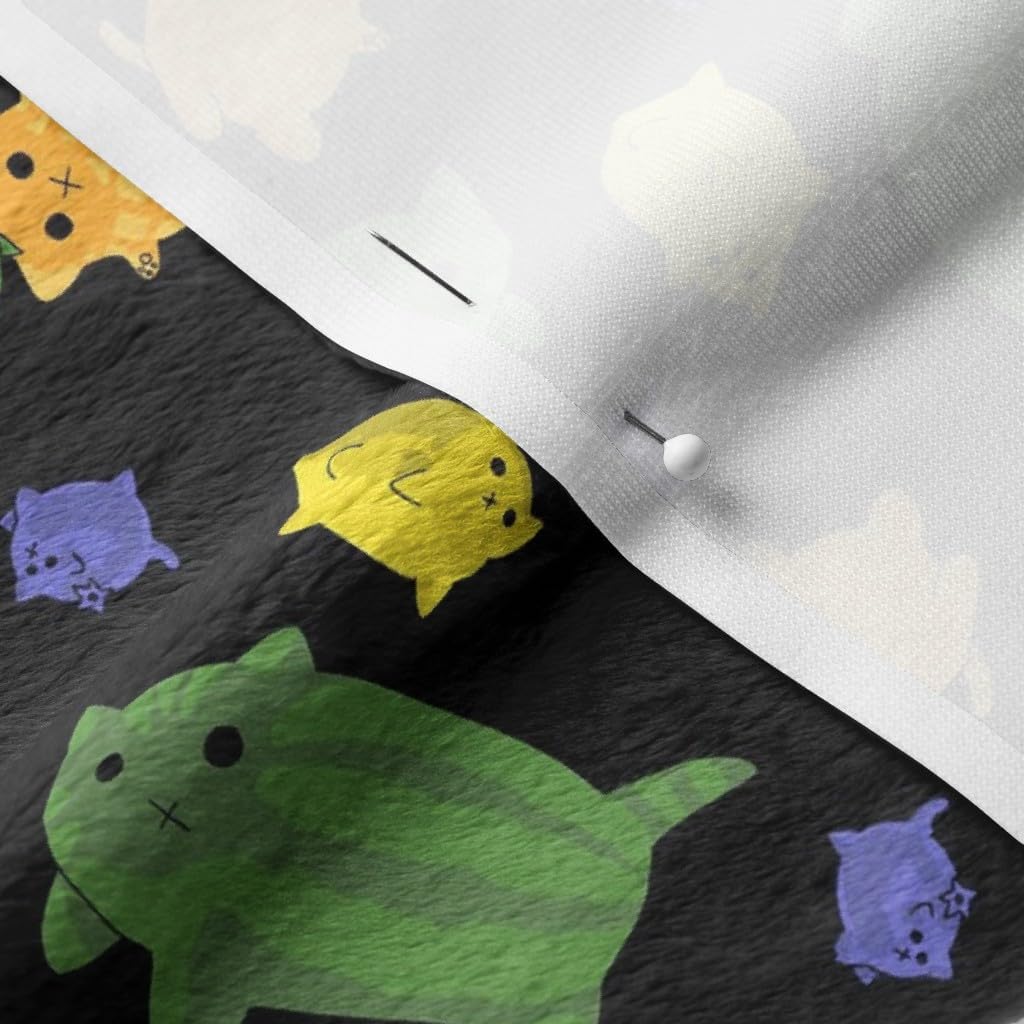 Spoonflower Fabric - Cats Fruit Cute Cartoon Printed on Minky Fabric by The Yard - Sewing Baby Blankets Quilt Backing Plush