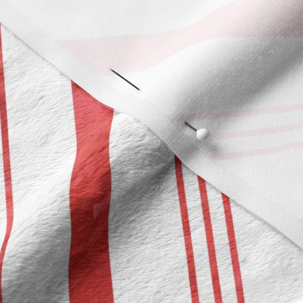 Spoonflower Fabric - Watercolor Candy Stripes Red Christmas Trendy Stripe Striped Printed on Minky Fabric by The Yard - Sewing Baby Blankets Quilt Backing Plush