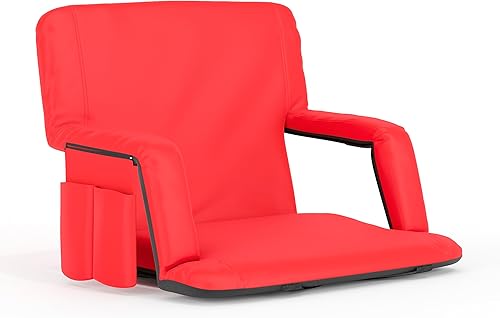 Flash Furniture Malta - Asiento de estadio portátil extra ancho para gradas o bancos, silla de estadio acolchada con correas para mochila y