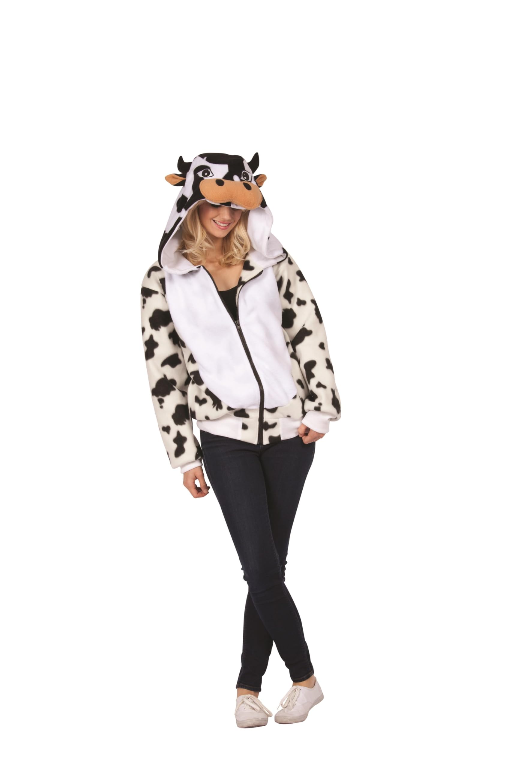 RG CostumesUnisex RG Caset Hoodie Adult Small, White/Black Cow Patterned, Large 40-42, White/Black Cow Patterned, Large 40-42