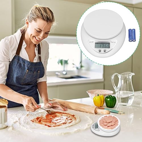 Miniatura 2 de Joyzan Báscula digital de cocina, pantalla LCD de alimentos, gramos, onzas, unidades de libra, pesa hasta 11.0 lbs, pesaje, medición de pérdida,
