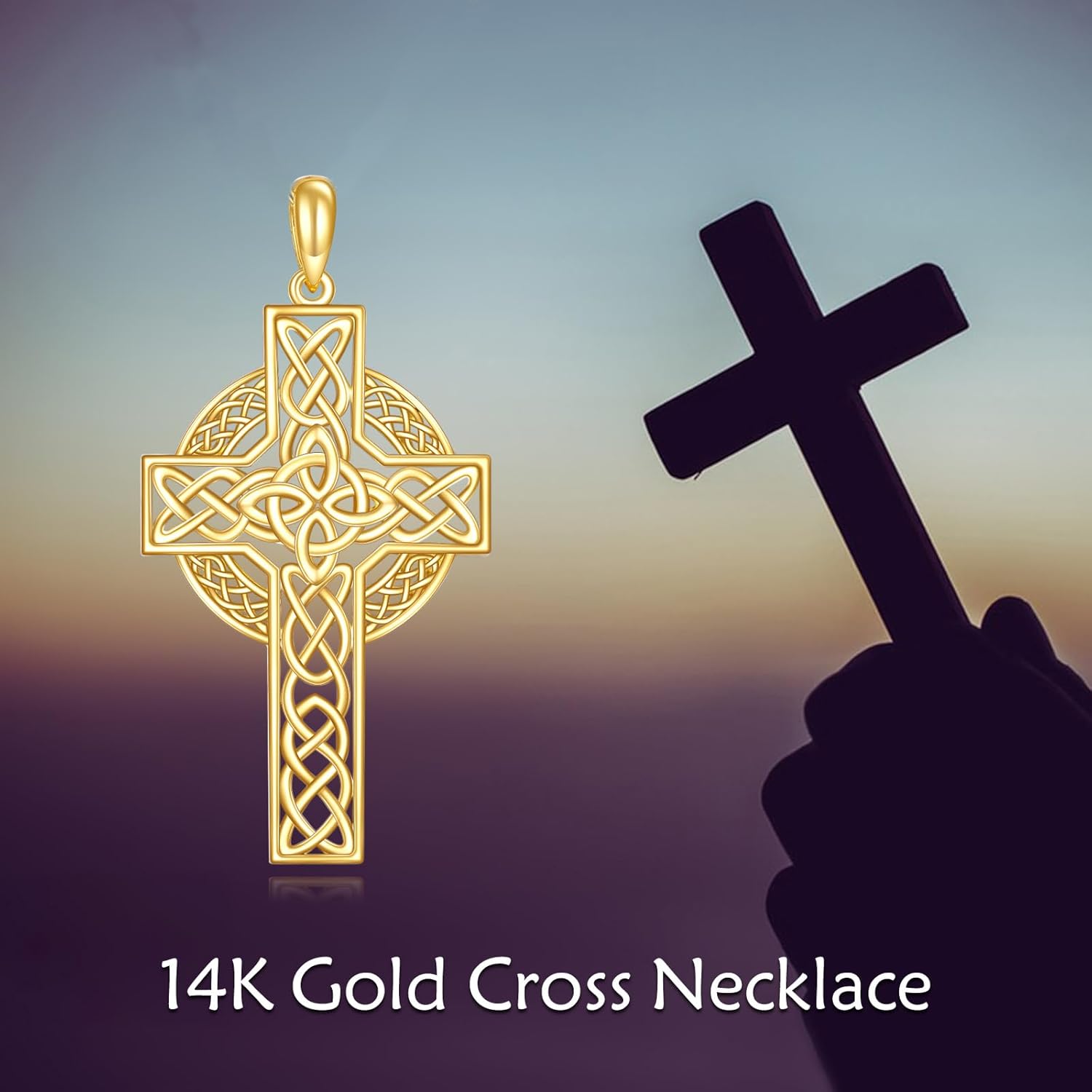 KECHO 14K Solid Gold Cross Pendant Necklace14K Real Gold Religious Jewelry Gifts for Men Women - Image 6