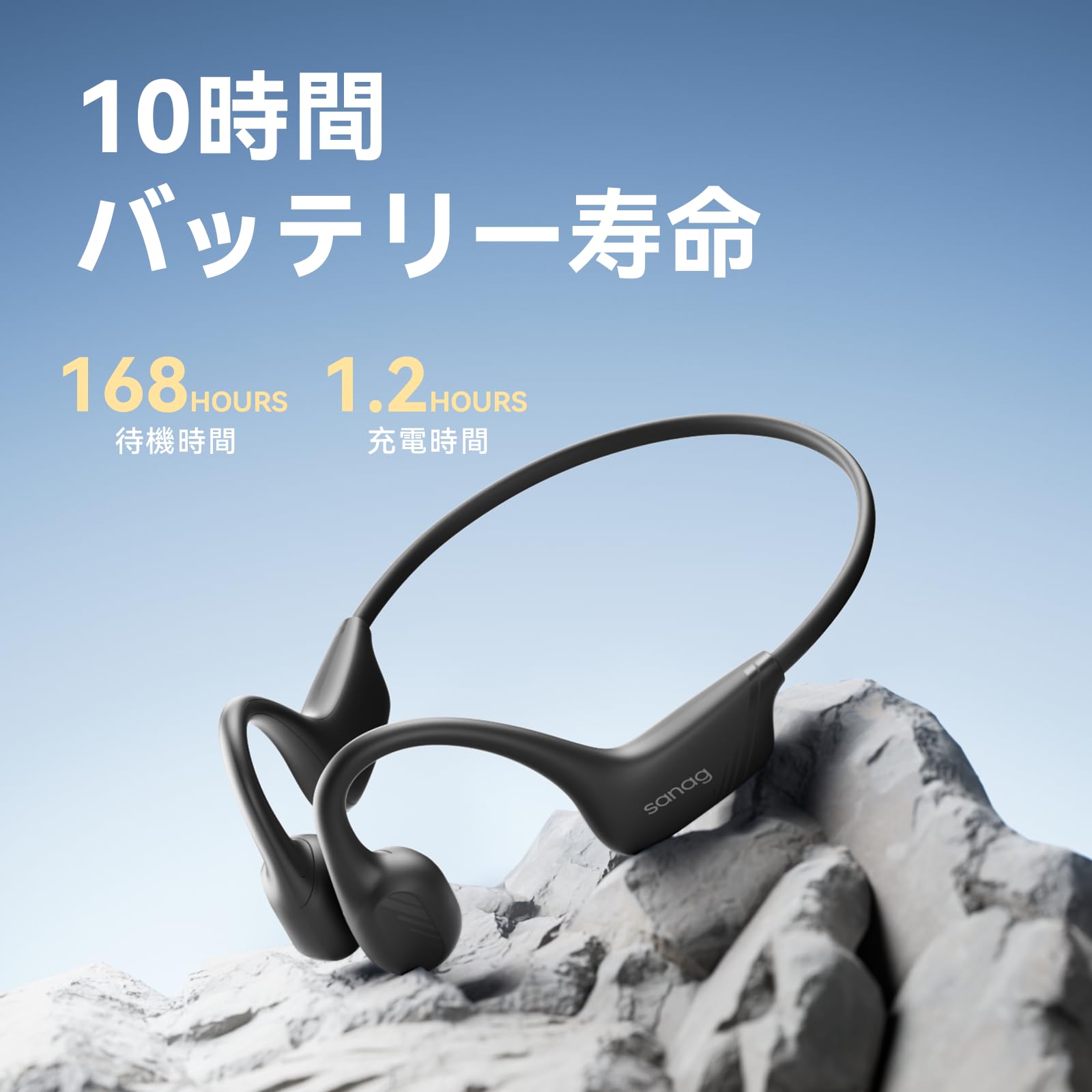 Amazon.co.jp: Sanag B21S 真正骨伝導ヘッドホン、IPX5防水、Bluetooth 