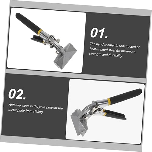 Miniatura 9 de Hoja 3 Alicates de costura manual Herramienta de aplanamiento de metal Herramienta de aplanamiento de barra plana Bender Forma Edge Seamer Manual