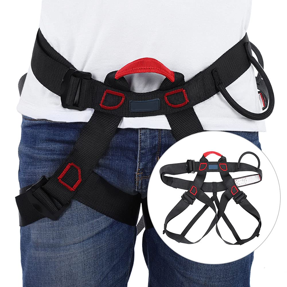 SwaYve Cinturón de Seguridad para Trabajos Aéreos Cinturón de Seguridad de Medio Cuerpo, Arnés de Escalada Cinturón de Seguridad para Exteriores para Trabajos de Escalada en Techos/Black