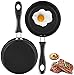 Mini patelnia, 4,7 cala 12 cm 2 sztuki żaroodporne nieprzywierające garnki, okrągła patelnia z powłoką żelazną, patelnia do gotowania z uchwytem, do smażenia jajek, omletów, Blini, boczek, plasterków szynki, steków (czarna)