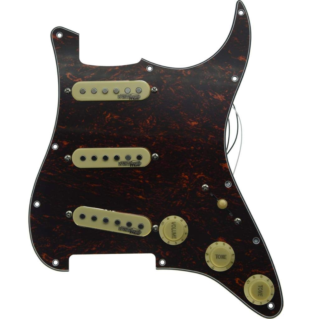 Dopro Loaded Guitar Pickguard with Wilkinson Pickups Prewired ST Pickguard for USA/Mexico FD Strat Stratocaster Red Tortoise