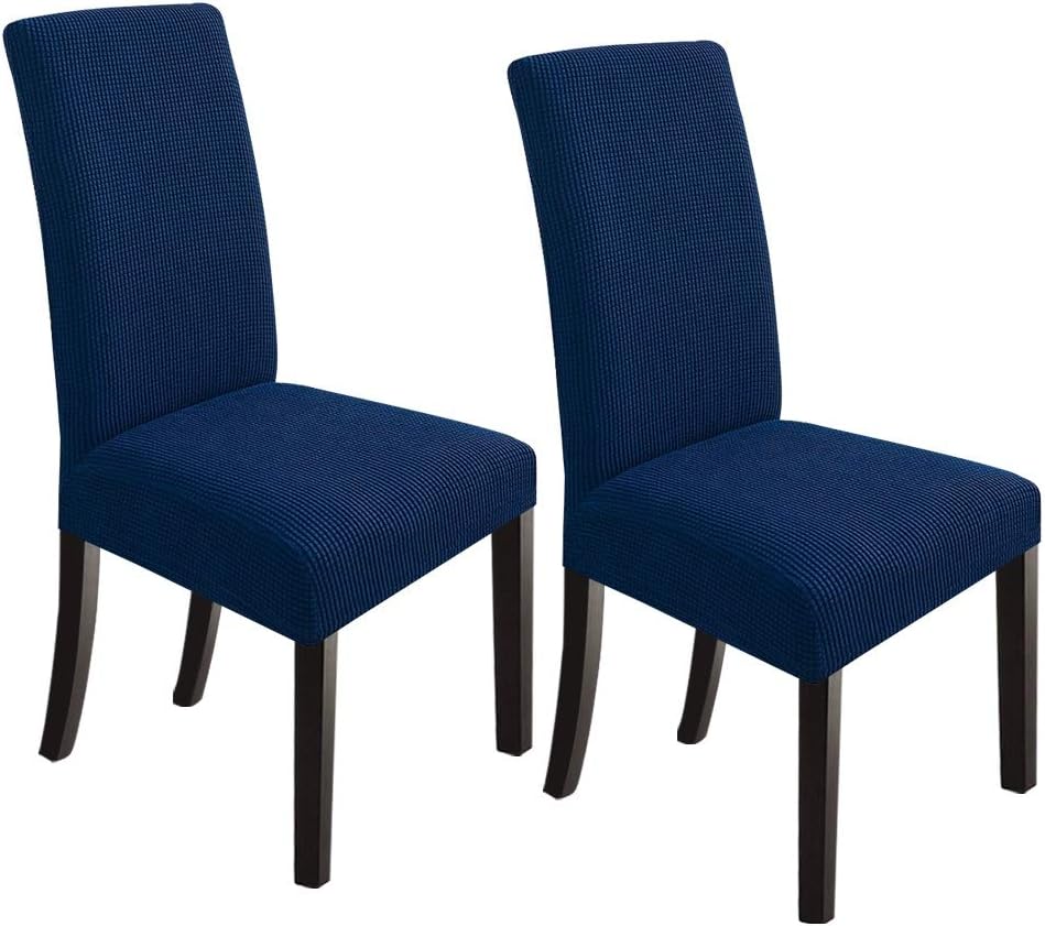 NORTHERN BROTHERS Chair Covers Set of 2 Parsons Chair Covers Chair Slipcovers Super Fit Kitchen Chair Protector Cover for Dining Room, Navy Blue Navy Blue 2