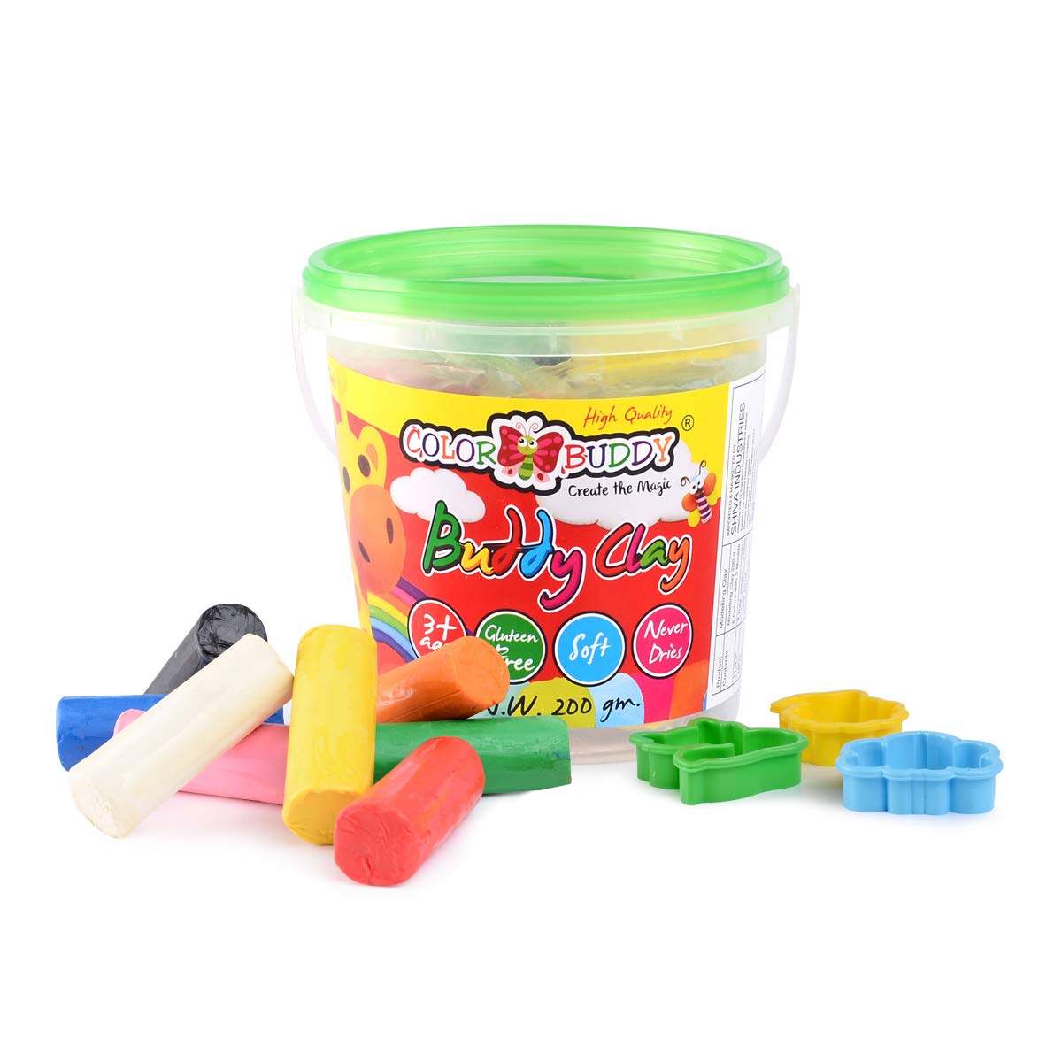 CRAFTKRAZY DIY Creative Colour Dough Clay for Craft Work for Kids 200 gm | Non-Toxic & Gluten Free Dough Clay Modelling Set for Children (B08W3F5D4G) Amazon Price History, Amazon Price Tracker