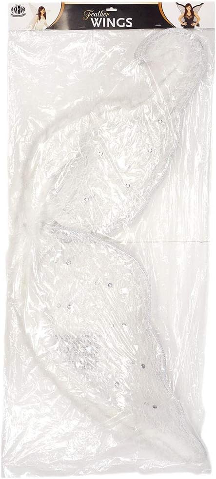 Zucker - Angel Feather Costume Wings - Adult Costume - Large Fairy Lace and Feather Wings - 40” x 30”