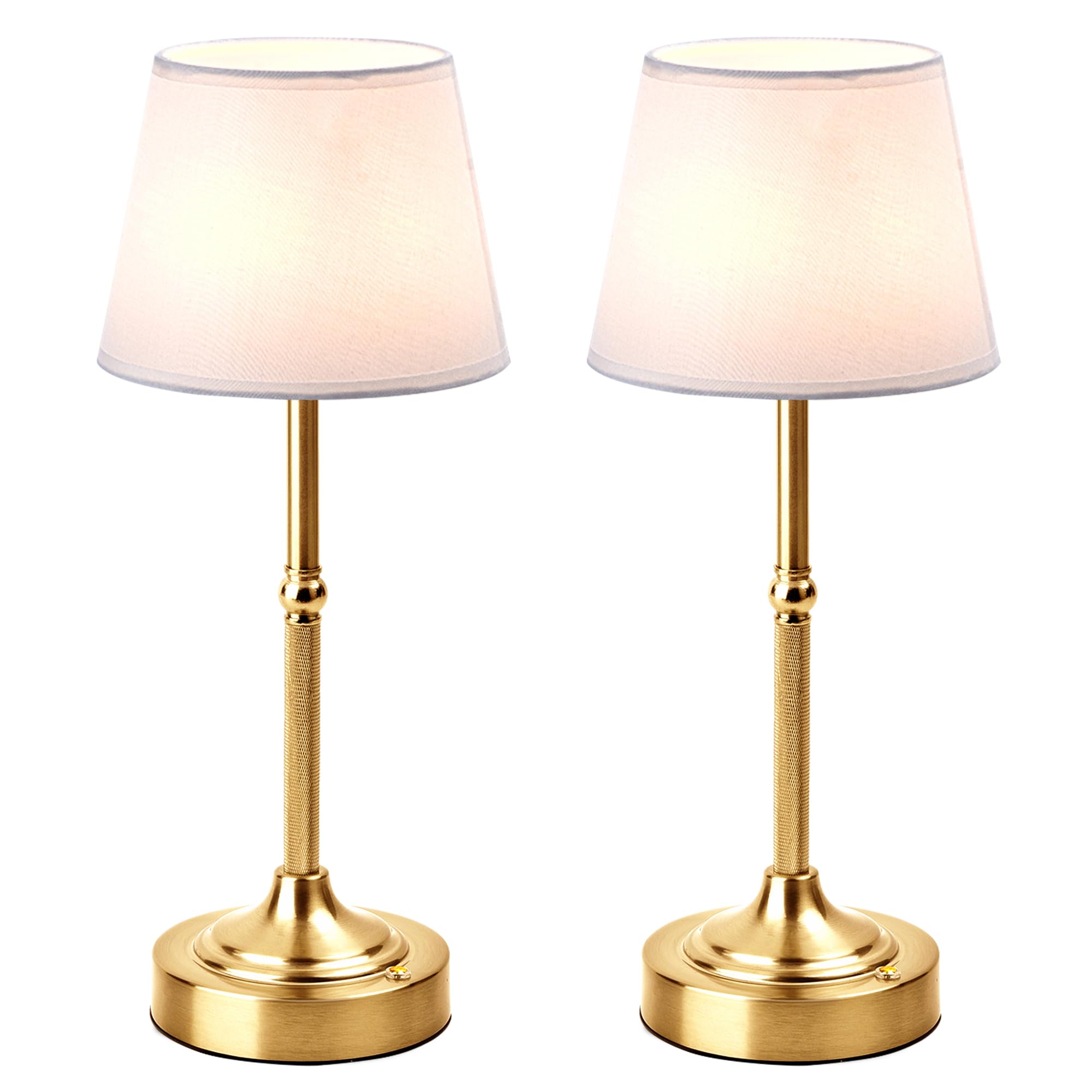 LUTEC Kabellose Tischlampe, batteriebetriebene Lampe, 3 Farben, stufenloses Dimmen, kleine Touch-Nachttischlampe, Heimdekoration für Esszimmer, Theke (2, Gold)