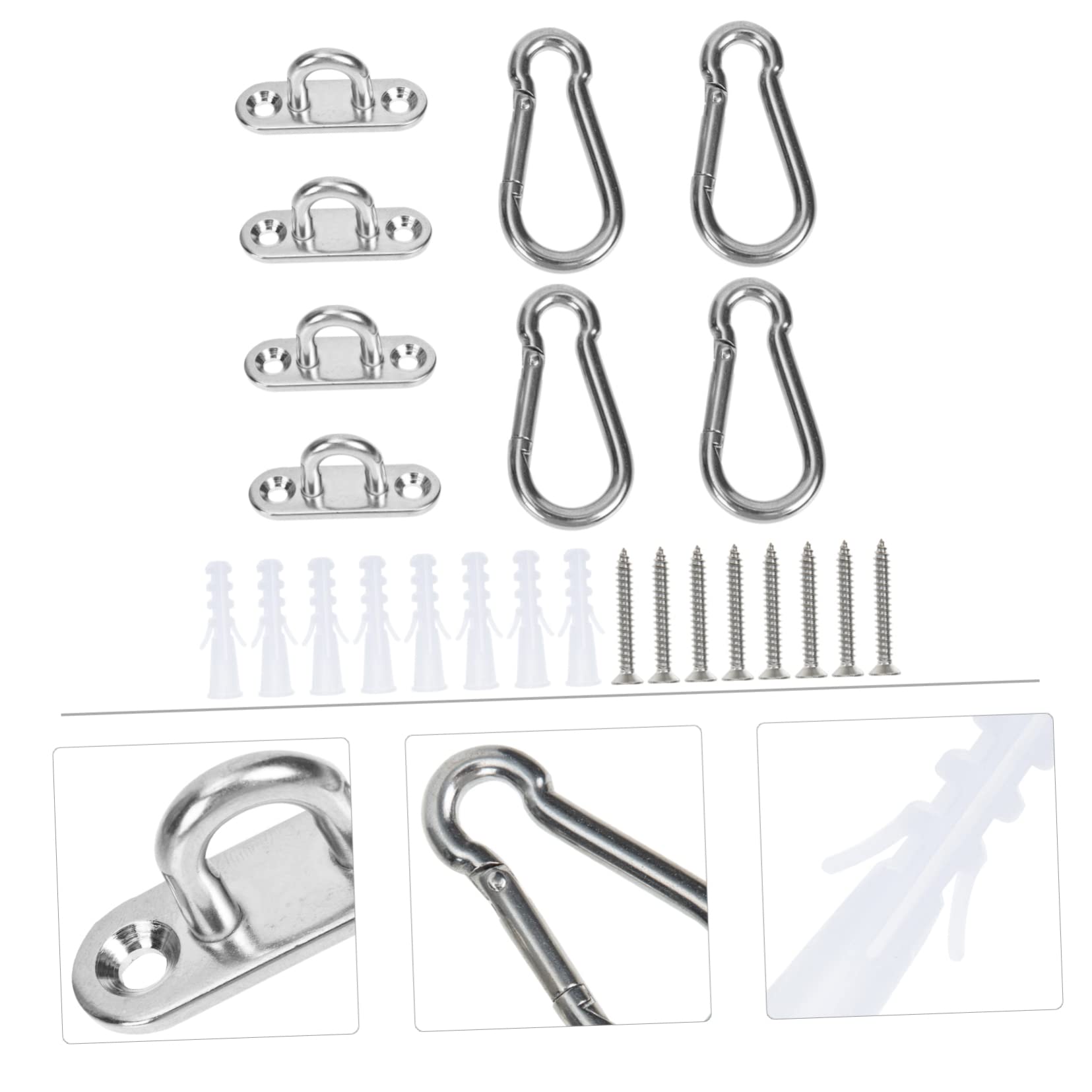 Happyyami 3juegos Hebillas Inoxidable para Colgar Hamacas y Toldos Accesorios De Montaje para Camping y Actividades