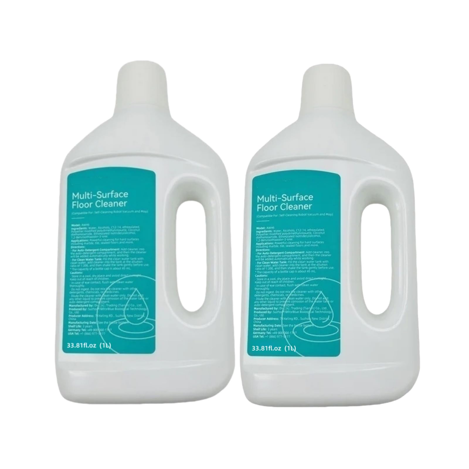 Solución de limpieza de suelos compatible con Dreame X50 Ultra X40 Ultra L40 Ultra X30 W10/W10 Pro/L10s Ultra/S10/S10 PRO/S10 Plus Robot Aspirador, 1000ml, paquete de 2
