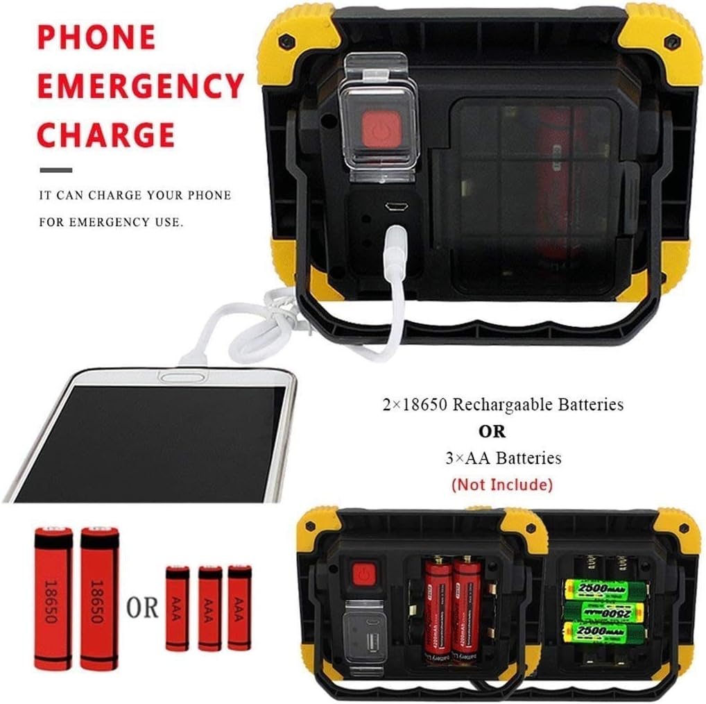 SLFFLS Lights 10W USB Rechargeable Spotlight Ip65 Waterproof Work Light with Mode for Garden Garage Outdoor Security Lighting (Color : B/B