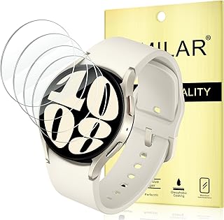 4 Pack Galaxy Watch 4 / Galaxy Watch 5 / Galaxy Watch 6 Screen Protector 40mm, Waterproof Tempered Glass Screen Protector Cover Compatible with SAMSUNG Galaxy Watch 6/5/4 40mm Smartwatch