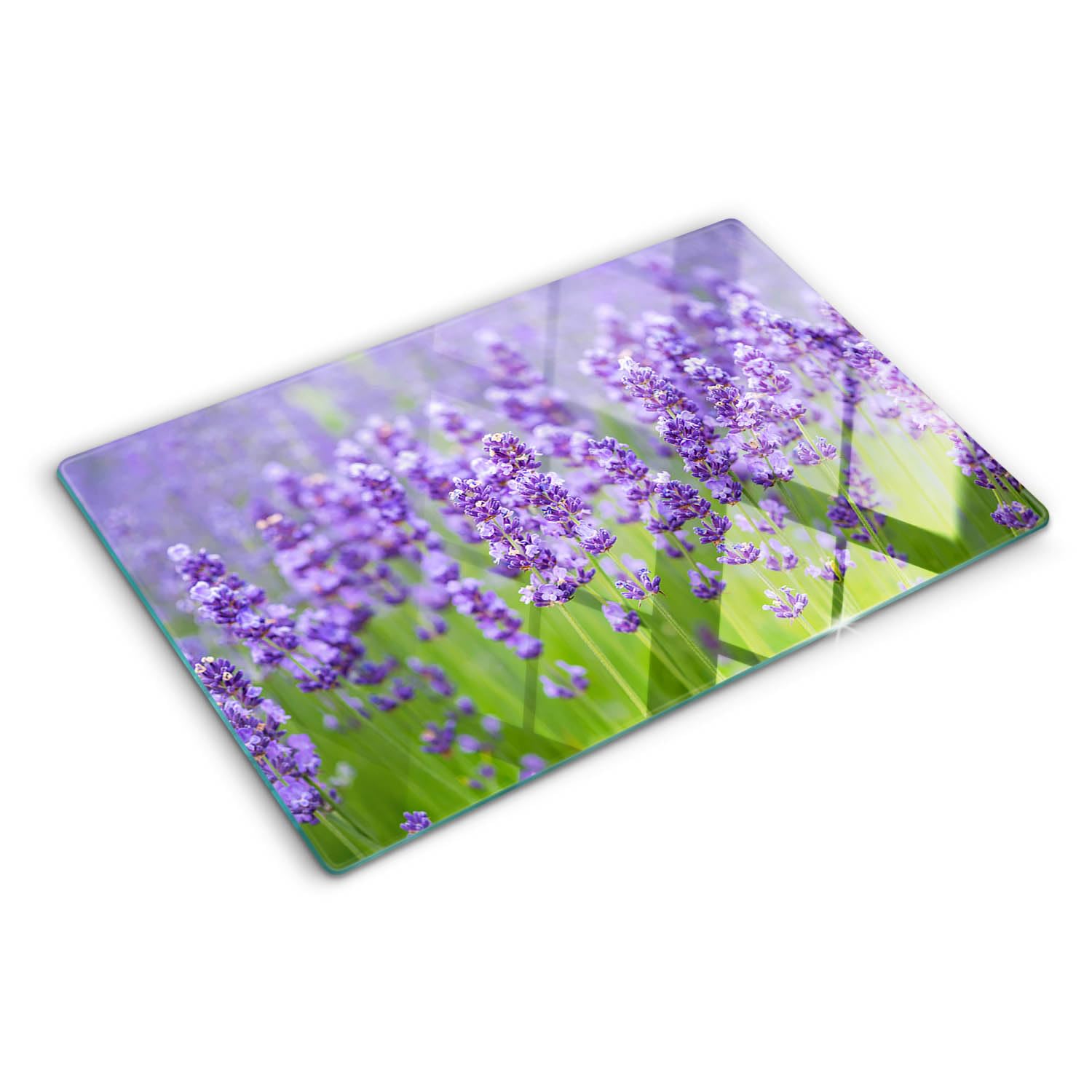Planche à découper en verre lavande 80x52 cm antidérapante et thermorésistante