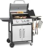 Klarstein Gasgrill mit Großer Grillfläche 1 Seitenbrenner mit 3 Brenner 135kW Edelstahl BBQ für Balkon & Garten Grill für Propan Gasgrills mit 4 Brennern & Thermometer