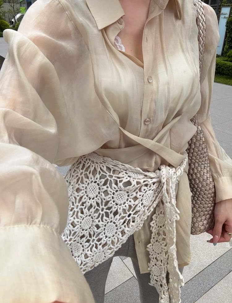 Knitted Hooded Scarf Elegant Lace Flower Sunscreen Headscarf Breathable Shawl Wrap Neck Scarf3