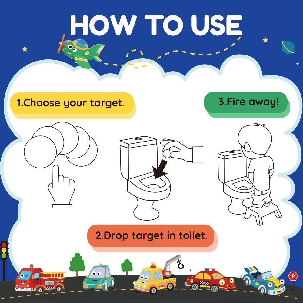 90 Pack Toilet Targets for Boys, Potty Training Flushable Dinosaur