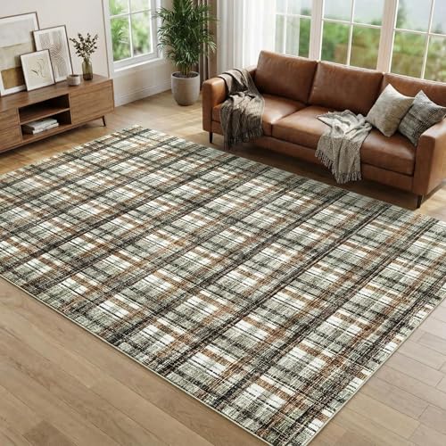 GarveeHome Washable Rug 9x12 Area Rug for Bedroom Modern Living Room Rug Farmhouse Non Slip Large Area Rug Soft Throw Rugs Stain Resistant Carpet for