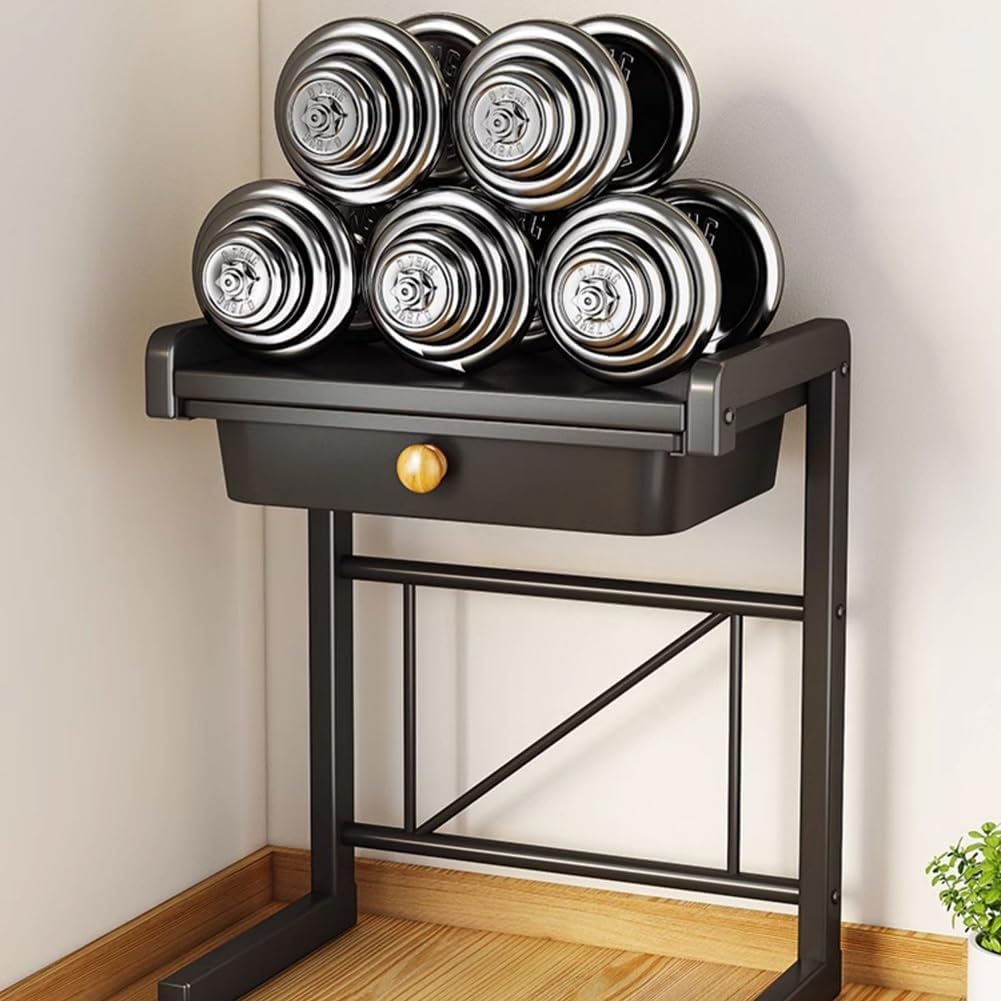 2-Tier Microwave Stand with Storage Drawer, Freestanding Microwave Oven Rack with 3 Hooks, for Kitchen Office Bedroom, Black