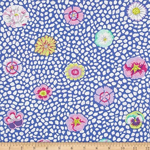 Kaffe Fasset Collective Guinea Flower Blue Fabric by The Yard