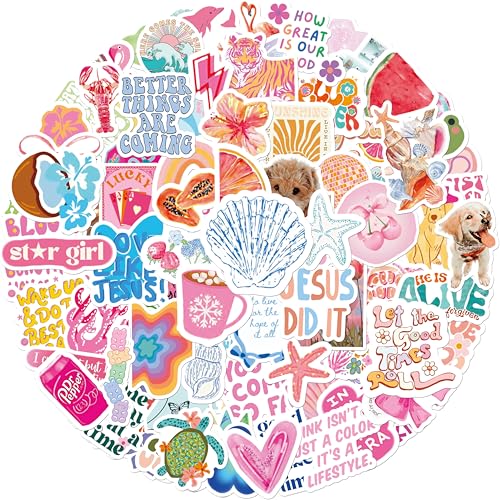 Preppy Stickers | 100 PCS | Cute Vinyl Waterproof Stickers for Laptop Guitar Motorcycle Bike Skateboard Luggage Phone Hydro Flask Gift for Adult Teens