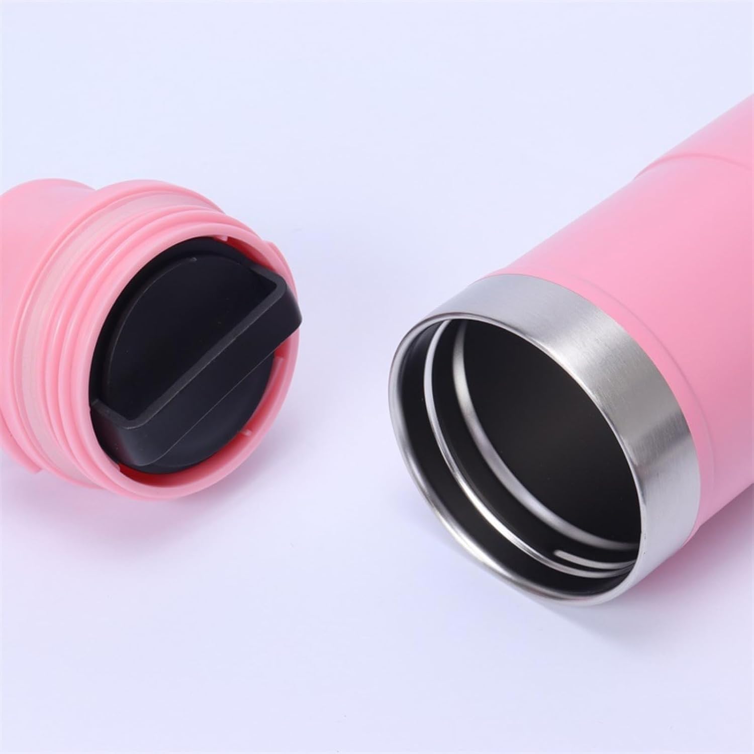 MAXFOREST16OZ Trigger Action Travel Mug - 500ml BPA Free Insulated Stainless Steel Coffee Tumbler, Leak-Proof Wide Mouth Design for Commuters, Sports & Outdoor Enthusiasts (Pink) image 4