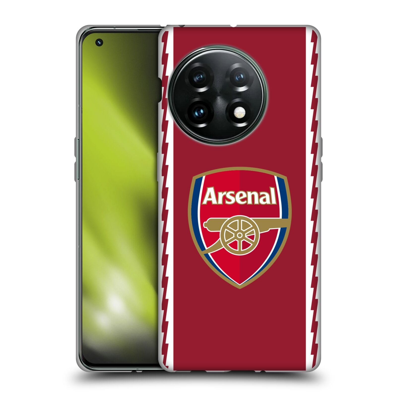 Head Case Designs Officially Licensed Arsenal FC Home 2022/23 Crest Kit Gel Case [Military Grade Protection] Compatible With OnePlus 11 5G