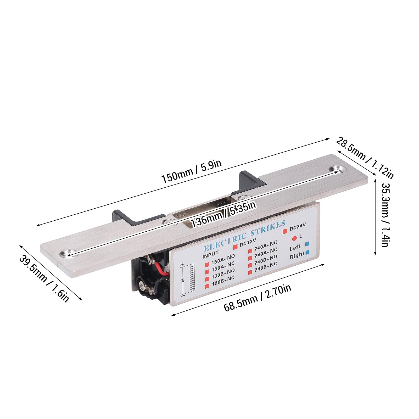 Fall Safe Electric Strike Lock 12V Mecanismo Seguro de Ataque Eléctrico para Cerraduras Cilíndricas El Bloqueo Eléctrico Fall Convierte las Cerraduras Cilíndricas Estándar en